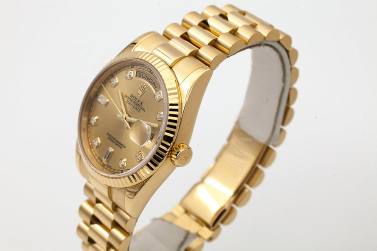 2005 Rolex YG Day-Date 118238 with Diamonds