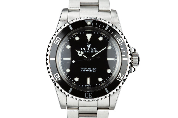 1986 Rolex Submariner 5513 Glossy "SWISS" Only Luminova Service Dial with Box and Papers