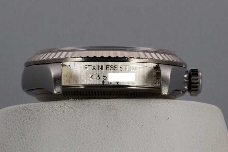 2001 Rolex DateJust 16234 with Silver Tapestry Dial