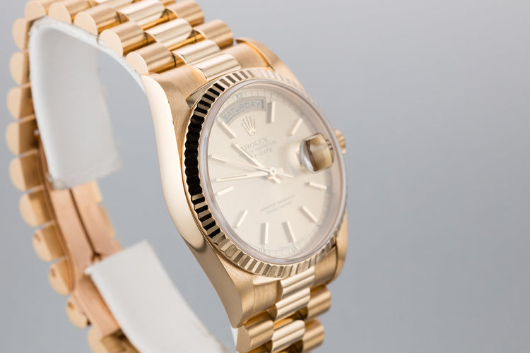 1995 Rolex 18K Day-Date 18238 with Service Papers