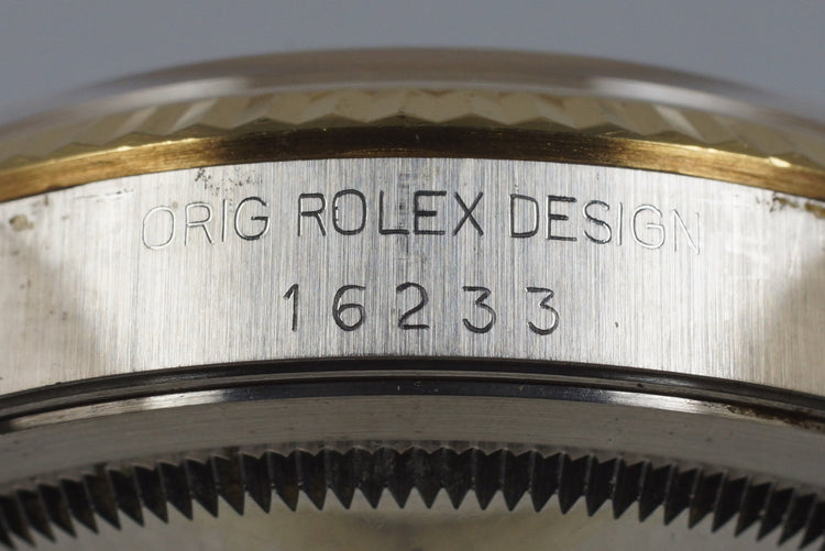 1989 Rolex Two Tone DateJust 16233 Champagne Linen Dial