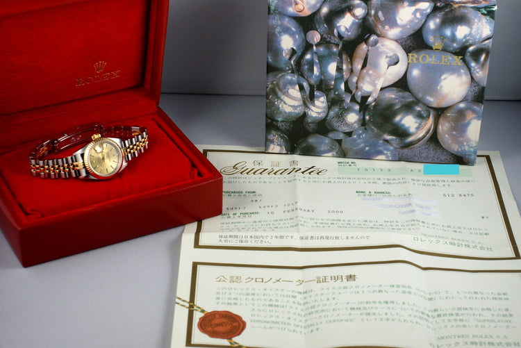 1999 Rolex Ladies Two Tone Datejust 79173 with Box and Papers