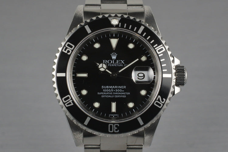 1999 Rolex Submariner 16610 with Box and Papers