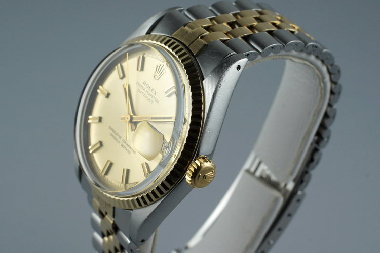 1971 Rolex Two Tone DateJust 1601 Champagne ‘Wide Boy’ Dial
