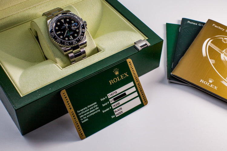 2009 Rolex GMT II 116710 with Box and Papers