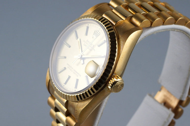 1991 Rolex YG MidSize Datejust 68278 with Box and Papers