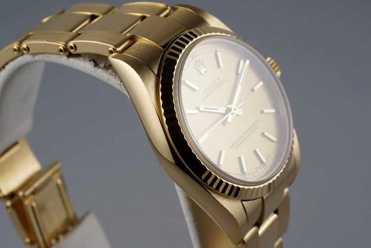 2003 Rolex YG MidSize Oyster Perpetual 77518 with Box and Papers
