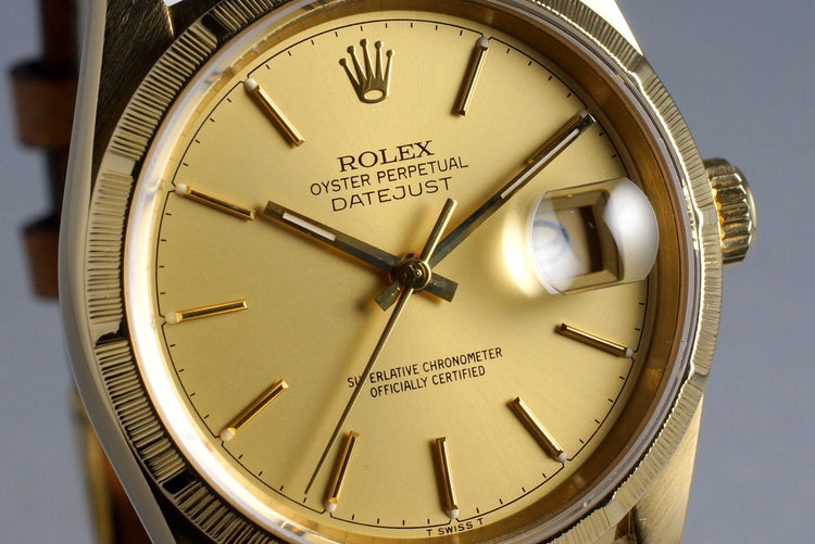 1994 Rolex YG Bark DateJust 16248 Matte Champagne Dial