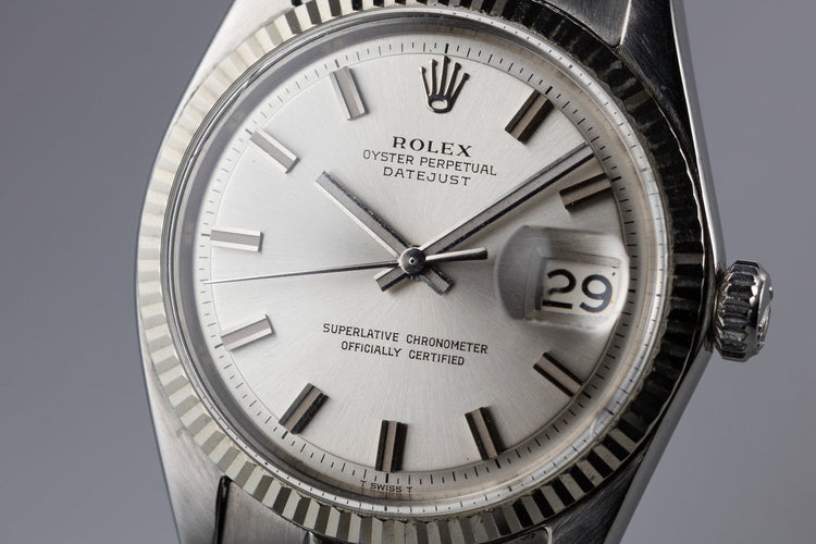 1968 Rolex DateJust 1601 with Silver No Lume "Wide Boy" Dial