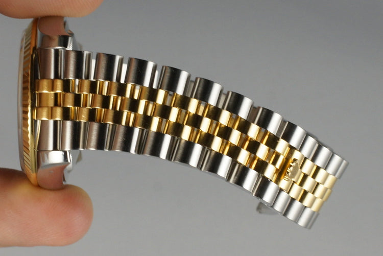 2004 Rolex Two Tone DateJust 116233 Factory Blue Vignette Diamond Dial with Box and Papers