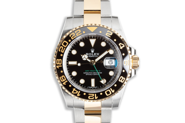 2020 Unworn Rolex GMT-Master II 18k & Stainless 116713LN with Box & Card