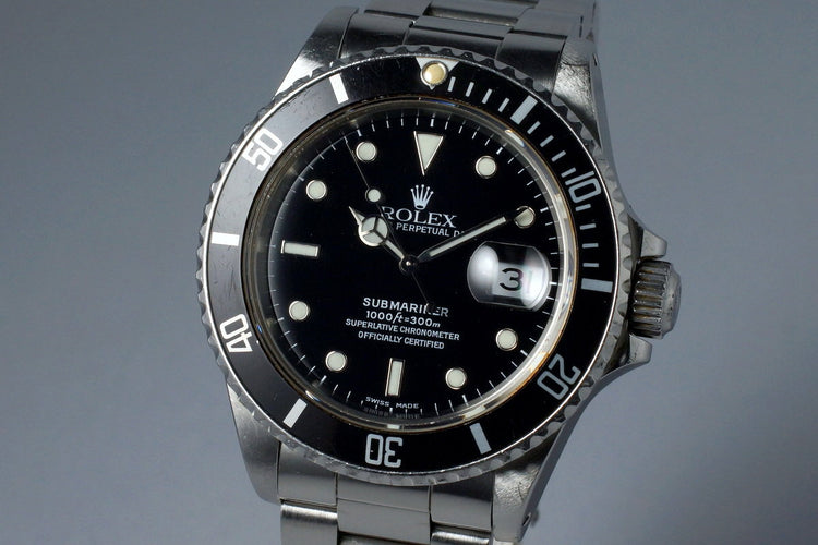1986 Rolex Submariner 16800 Service Dial