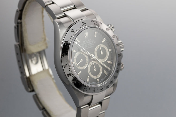 1999 Rolex Zenith Daytona 16520 Black Dial with Box and Papers