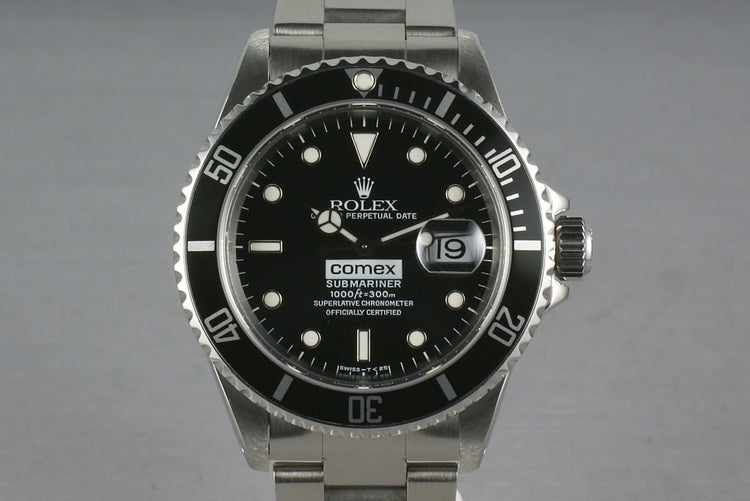 Rolex Submariner 16610 COMEX with RSC service papers