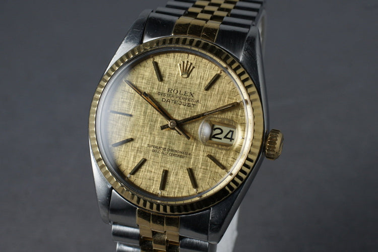 1978 Rolex 18K/SS DateJust 16013 Linen Dial