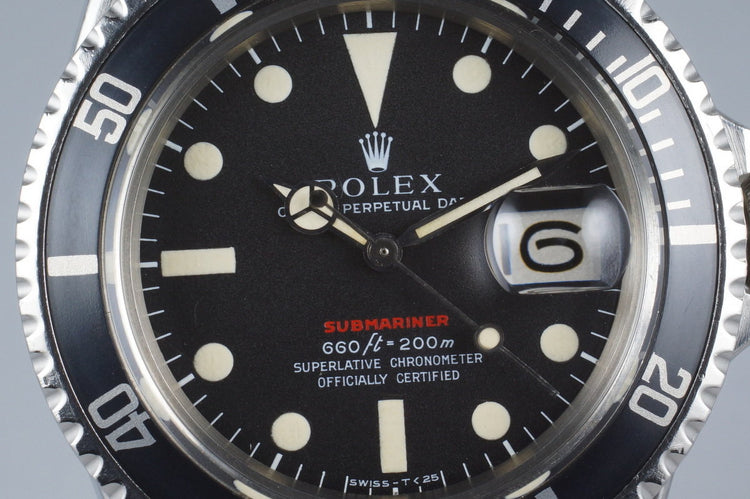 1971 Rolex Red Submariner 1680 Mark IV Dial UNPOLISHED