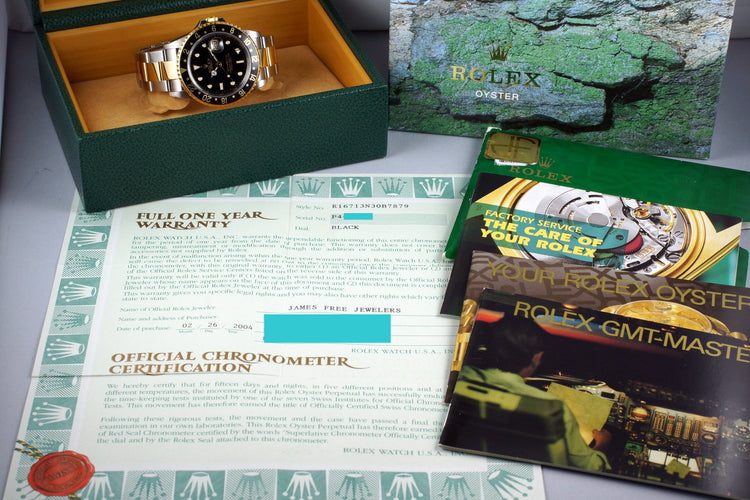 2000 Rolex Two Tone GMT II 16713 Box and Papers