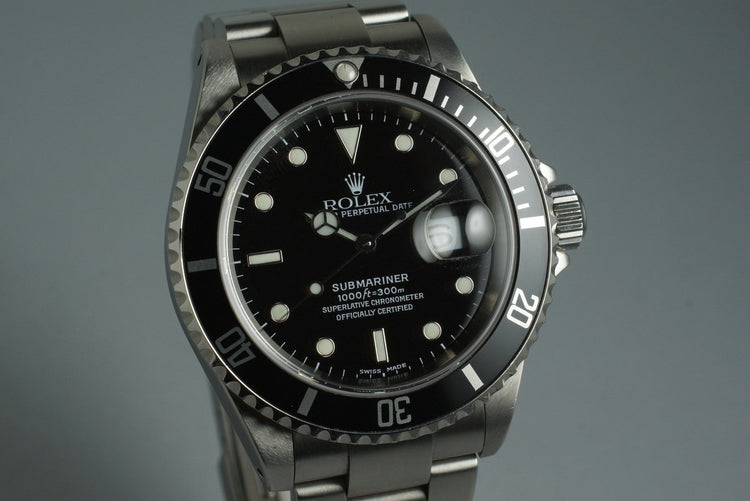 2001 Rolex Submariner 16610 with Box and Papers