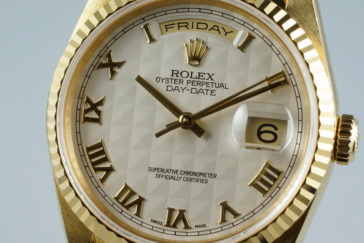 1990 Rolex YG Day-Date 18238 with Cream Pyramid Dial