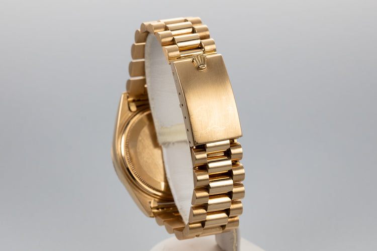 1967 Rolex 18K Gold Day-Date 1803 Gold No Lume Dial with Box and Double Punched Papers