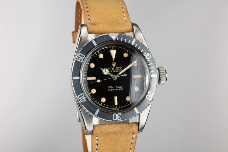 1958 Rolex Submariner 5510 Big Crown with Rare "SWISS" Only Gilt Tritium Dial and Service Papers
