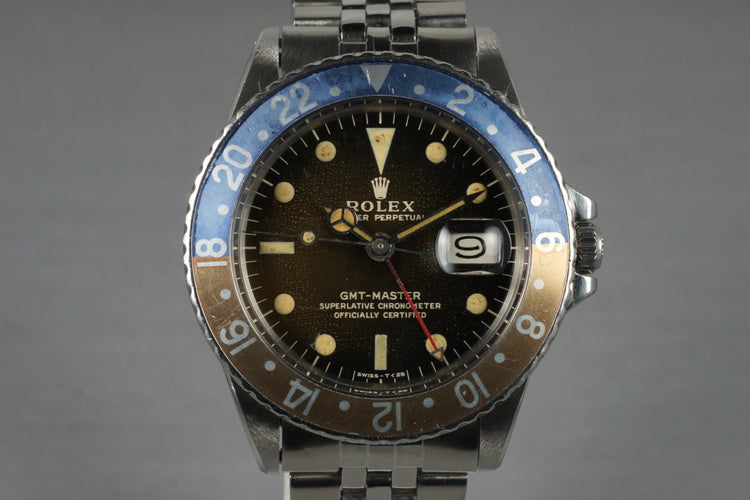 1966 Rolex GMT 1675 Glossy Gilt Dial with Box and Papers