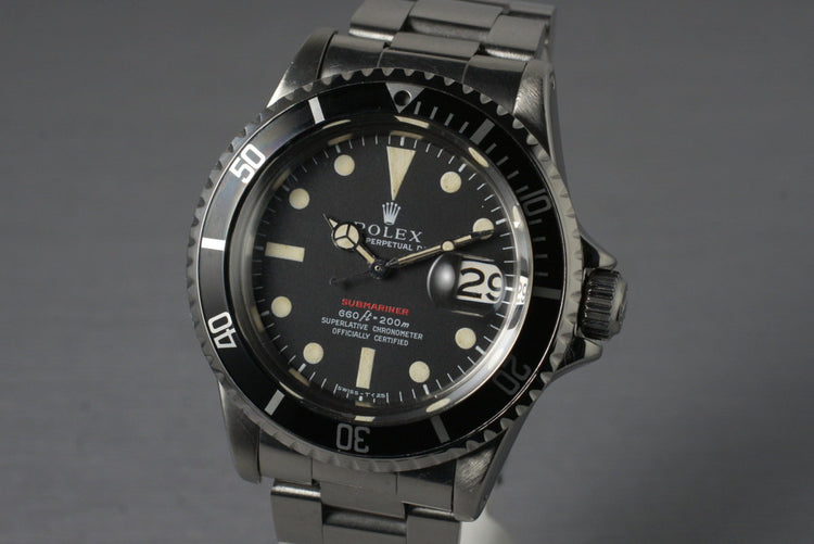 1969 Rolex Red Submariner 1680 Mark IV with Box and RSC Papers