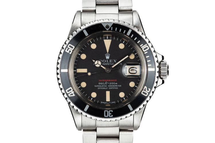 1970 Rolex Red Submariner 1680 MK IV Dial with "Kissing 40" Insert