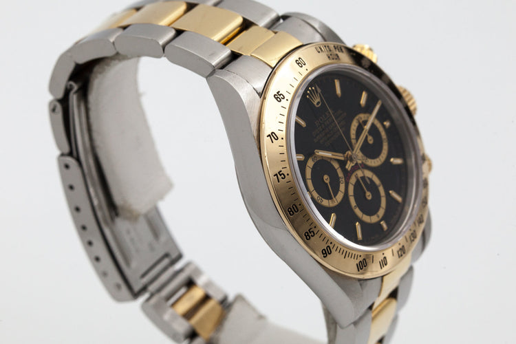 1989 Rolex Two Tone Zenith Daytona 16523 with Black Inverted 6 Dial