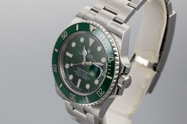 2014 Rolex Green Submariner 116610LV "Hulk" With Box and Papers