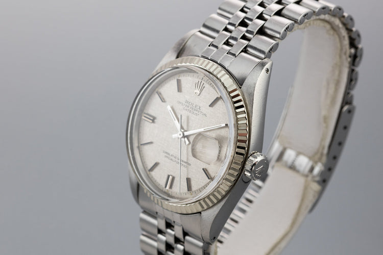 1971 Rolex DateJust 1601 Linen Dial with Box and Papers