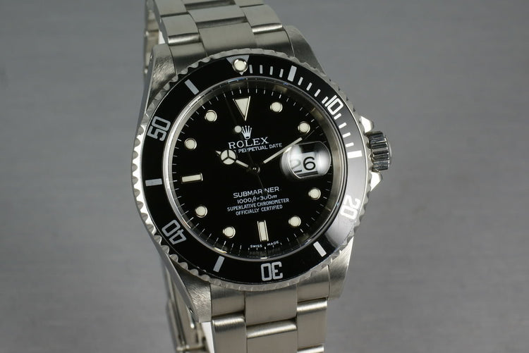 Rolex Submariner 16610 with box and papers K serial