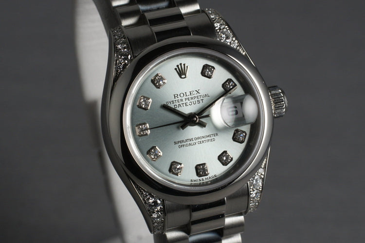 2001 Ladies Platinum Rolex Datejust 179296 with Factory Diamond Dial