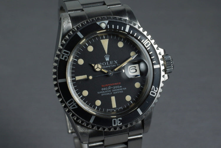 1970 Rolex Red Submariner 1680 Mark IV Dial with Box and Papers