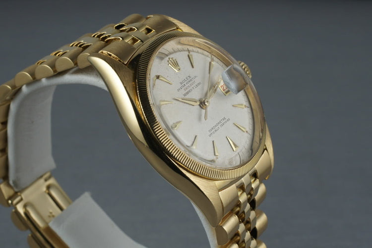 Rolex 18K Gold Datejust 6305 with Roulette date wheel and Serpico Y Laino