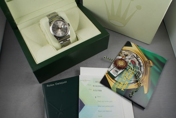 2005 Rolex Stainless Steel Datejust Ref: 16200 with Papers