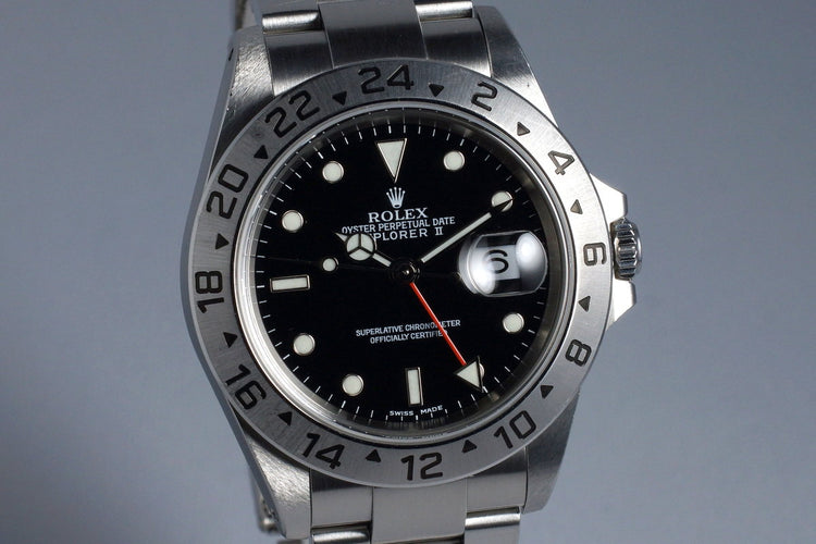 2002 Rolex Explorer II 16570 Black Dial