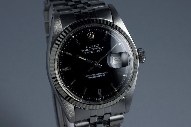1973 Rolex DateJust 1601 Glossy Black Dial