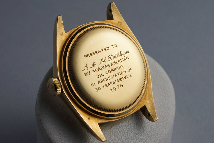 1972 Rolex YG Day-Date 1803 Silver Dial