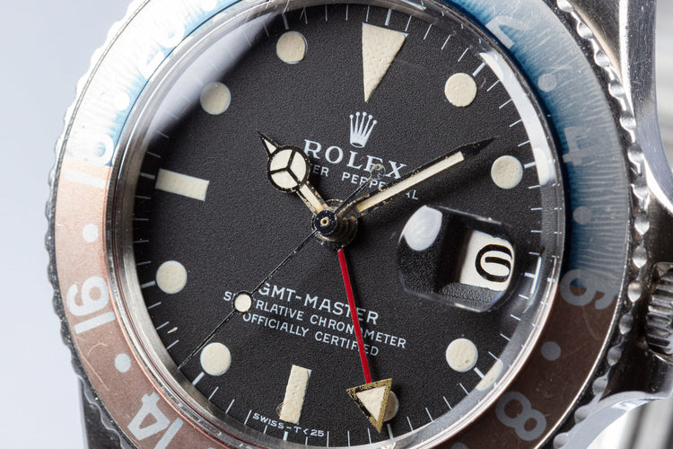 1971 Unpolished Vintage Rolex GMT-Master 1675 MK II Dial