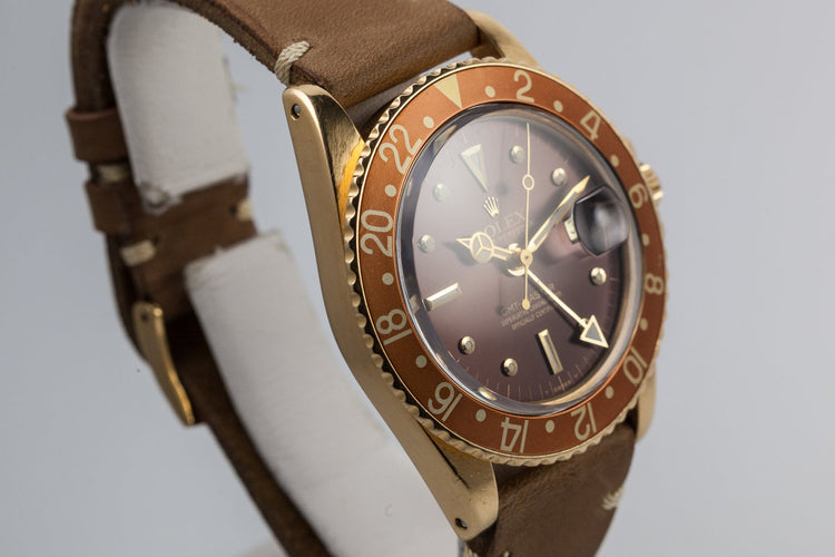 1971 Rolex 18K YG GMT 1675 with Rootbeer Dial