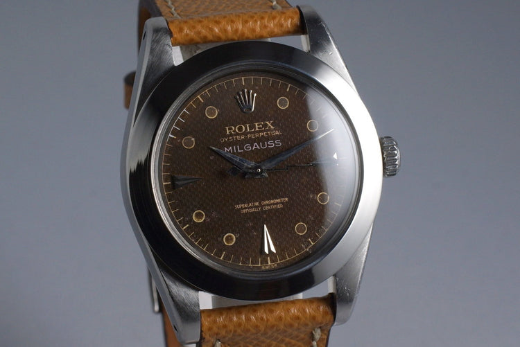 1958 Rolex Milgauss 6541 Tropical Non-Luminous Waffle Dial