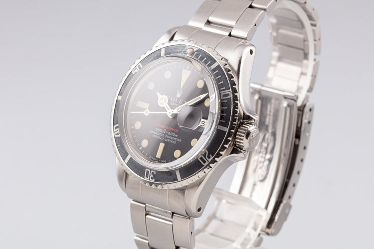1971 Vintage Rolex MK IV Red Submariner 1680 with Box & Papers