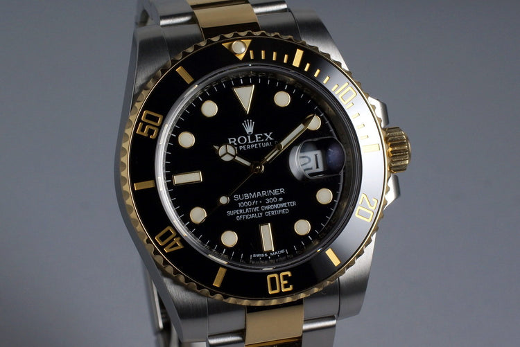 2012 Rolex Two Tone Submariner 116613 Black Dial