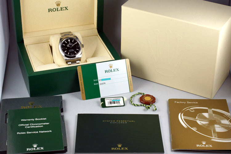 2015 Rolex Explorer 214270 with Box and Papers