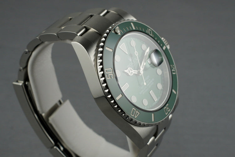 2010 Rolex Green Submariner 116610V with Box and Papers