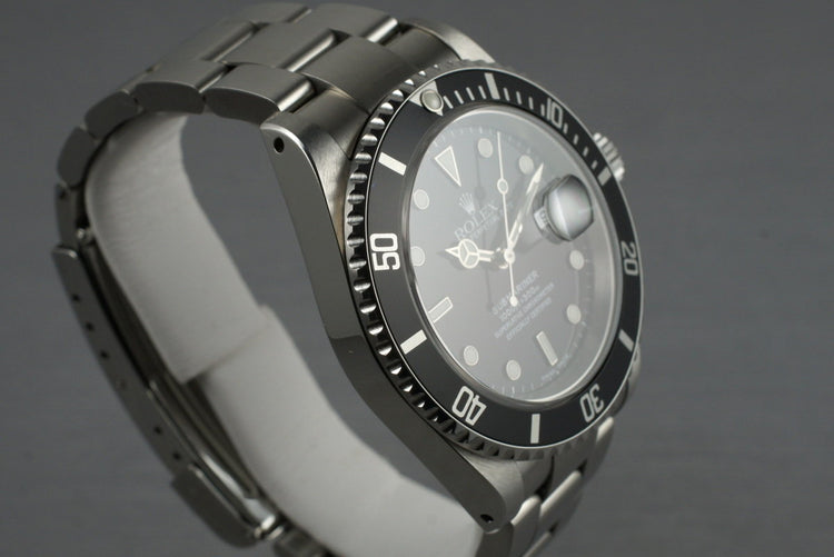 2001 Rolex Submariner 16610 with Box and Papers
