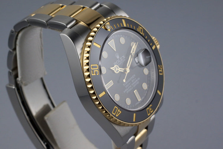 2012 Rolex Two Tone Submariner 116613 Black Dial