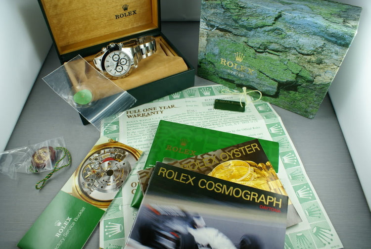Rolex SS Zenith Daytona 16520 “white dial ” MINT and unpolished Box and papers
