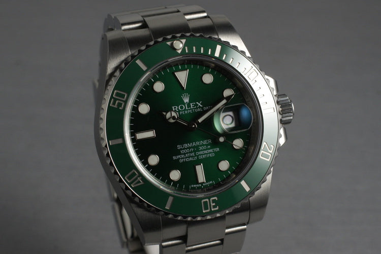 2010 Rolex Green Submariner 116610V with Box and Papers